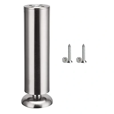 Image of Qrity 4 PCS 300mm Furniture Legs Cabinet Stainless Steel Worktop Sofa Feet Rubber Mat Safe &amp; Silent Dia 50mm