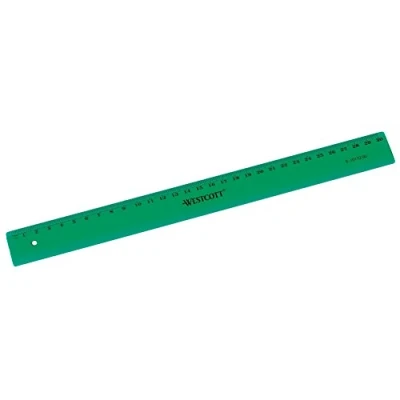 Image of Westcott E 10172 00 Plastic Ruler, 30 cm, cm/mm Scale, Green