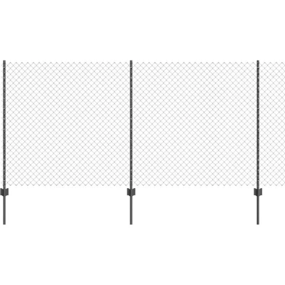 Image of vidaXL Chain Link Fence with 20 U Posts Grey 1.2x10 m Steel