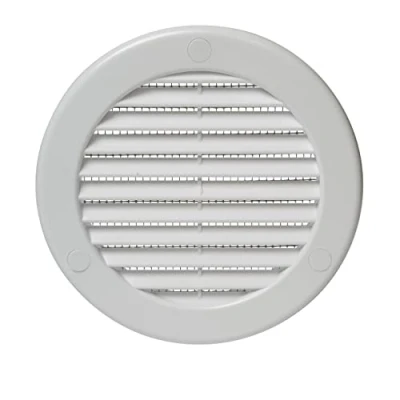 Image of Vent Systems Ø100 mm / 4&#039;&#039; Inch White Soffit Cover with Flange Round Air Louver Grille Built in Insect Screen HVAC Vents for Bathroom, Home Office, Kitchen