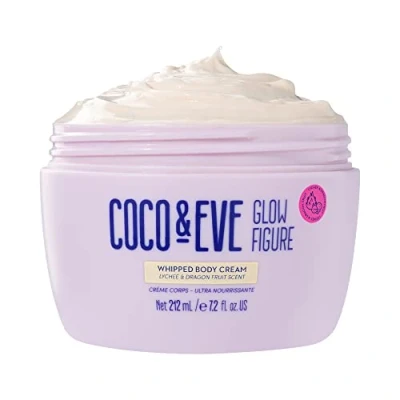 Image of Coco &amp; Eve Glow Figure Body Moisture Whip Lotion and Moisturizer for Women Hydrating Cream (212ml) (Lychee Dragonfruit)