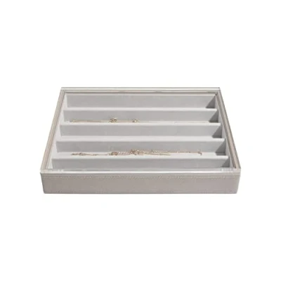 Image of Stackers Taupe Classic Medium Jewellery Box Necklace Layer with Acrylic Lid