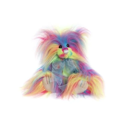 Image of Charlie Bears Razzle Teddy Bear Exclusive Ramdom Plush Soft Toy Multicoloured Fur Collectible, Unique Gift for Lovers 27cm Tall
