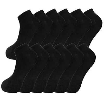 Image of Mens Sport Performance Trainer Low cut Socks Size 6 11 (BLACK, 12)