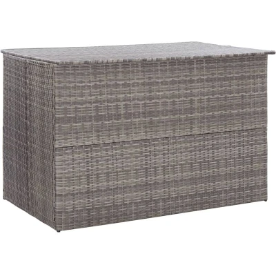 Image of vidaXL Garden Storage Box Grey 150x100x100 cm Poly Rattan