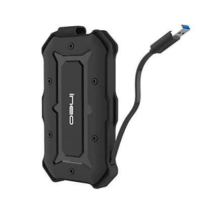 Image of Ineo 2.5&quot; USB 3.0 Type A Rugged Waterproof &amp; Shockproof External HDD Enclosure IP66 Rated, Compatible with PS5, Xbox, Laptops, MacBook, WD, Seagate, Toshiba, Samsung, Hitachi [T2566 II]