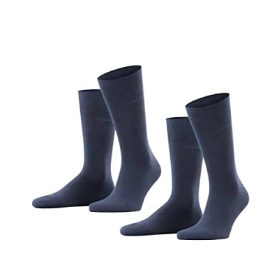 Image of ESPRIT Men&#039;s Basic Uni 2 Pack M SO Cotton Plain Pairs Socks, Blue (Marine 6120), 8.5 11