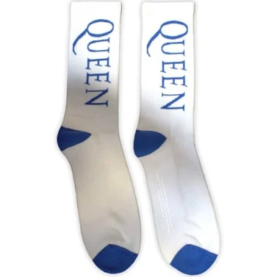 Image of Rock Off officially licensed products Queen Blue Band Logo Ankle Socks One Size