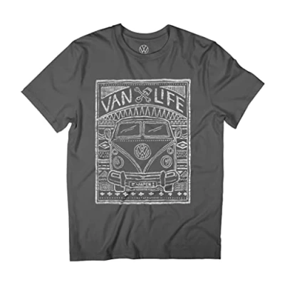Image of Volkswagen Men&#039;s Aztec Doodle T Shirt, Charcoal, XL