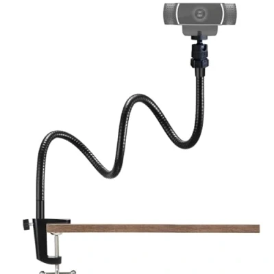 Image of Tencro Adjustable 27&quot; Gooseneck Desktop Webcam Stand Holder Camera Desk Clamp Mount for Logitech C925e C922x C922 C930e C930 C920 C615 and More (1/4&quot; Threaded)