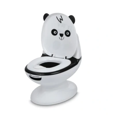 Image of Bebeconfort Mini Size Toilet, Baby Potty Training 1 4 Years, 0 20 kg, Lifelike Design with Splash Guard, Real Flush Sound, Removable Bowl, Easy to Clean, Rubber Foot, Panda Bear