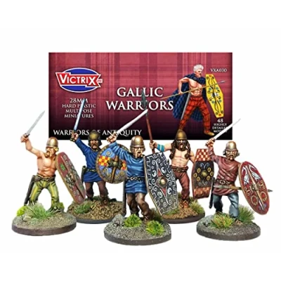 Image of VICTRIX Unarmoured Gallic Warriors 48 Figures 28mm Plastic Miniatures of Antiquity