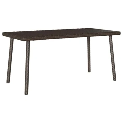 Image of vidaXL Garden Coffee Table Poly Rattan Outdoor Patio Furniture in Brown, Rectangular Modern Table, 80x40x37 cm, UV Resistant with Steel Frame, Lightweight for Deck Lounge