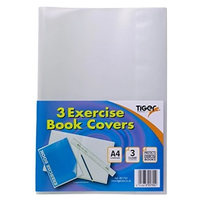 Image of *Value For Money*Tiger A4 Clear Strong Plastic Protective Exercise Book Slip On Cover Jackets x 12