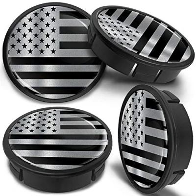 Image of SkinoEu 4 x 60mm ABS Car Alloy Wheel Centre Universal Rims Hub Center Caps Auto Tuning Logo Emblem Silver Black USA Flag CX 16