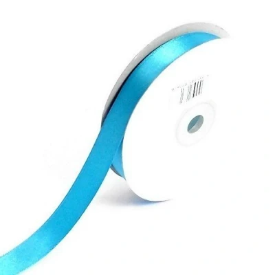 Image of Turquoise Double Faced Satin Ribbon 16mm width 25 Meters (full reel) crafts gift wrap floristry