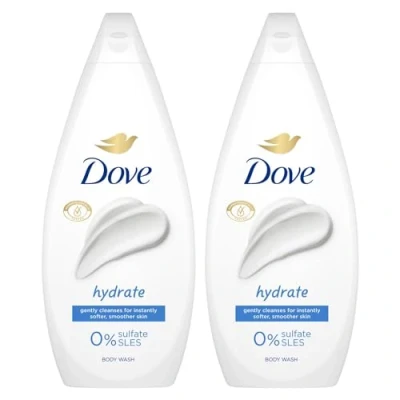 Image of Dove Body Wash 0% Sulfate SLES for Women Made with Naturally Derived Cleansers and Plant Based Moisturiseres Gently Cleanses Softer Smoother Skin, 720ml (Buy 2, Hydrate)