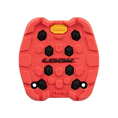 Image of LOOK Cycle Activ Grip Trail Pad Compatible with Flat Pedals Slip Proof Safety Innovative Rubber Exceptional Traction Red