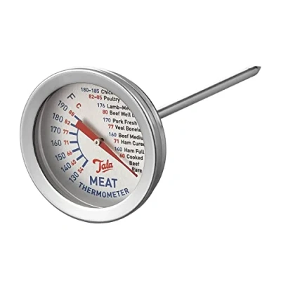 Image of Tala meat Thermometer with 2 inch wide easy to read dial, Classic style Probe ensure cooked required level, Measures from 130 190 degrees celsius