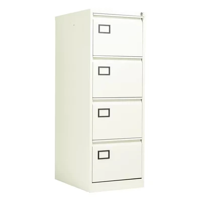 Image of Bisley 4 Drawer Contract Steel Filing Cabinet Chalk AOC4WHT