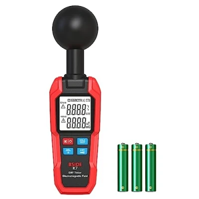 Image of BSIDE K7 EMF Meter Radiation Detector Digital Electromagnetic Field Tester with Large LCD Display Handheld and Temperature for Home Office Outdoor Inspections Ghost Hunting