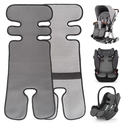 Image of Zamboo Cool &amp; Dry Universal Summer Pushchair Liner Breathable Insert for Pushchair, Stroller, Pram, Buggy and Car Seat Grey