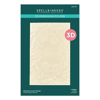 Image of Spellbinders Notched Corner Florals 3D Embossing Folder from The Sealed for Christmas Collection