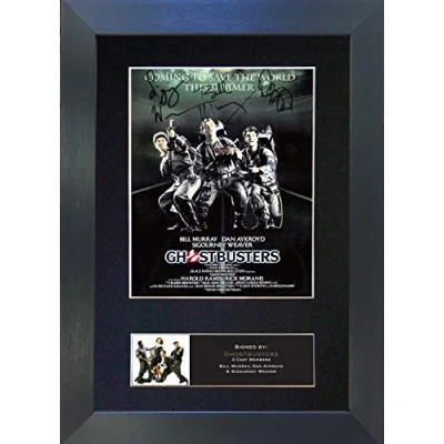 Image of GHOSTBUSTERS Signed Autograph Mounted Photo Reproduction PRINT A4 Rare Perfect Birthday (297 x 210mm) #733 (Black Frame)