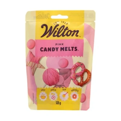 Image of Wilton Candy Melts Pink: Melting with Sweet Creamy Flavour for Molding, Dipping and Decorating, Optimal Cake Pops, Candies, Cakes Coating Treats 125 g