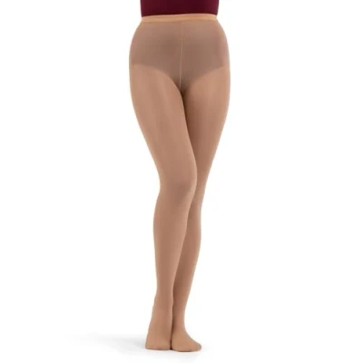 Image of Capezio Hold &amp; Stretch Tights For Women, Versatile Women’s Tights, Semi Opaque, Professional Seamless Dance With Elasticised Waistband Practice Performance Sun Tan, XXL
