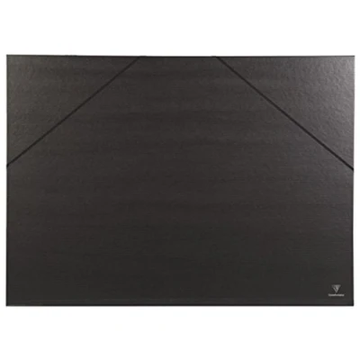 Image of Clairefontaine Ref 44500C Kraft Art Folder 52 x 72cm Size, Elastic Straps Closure, White Paper Lining, Acid Free Suitable for Transporting Artwork Black