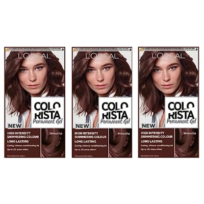 Image of L&#039;Oreal Colorista Mocha Permanent Gel Hair Dye, Pack of 3
