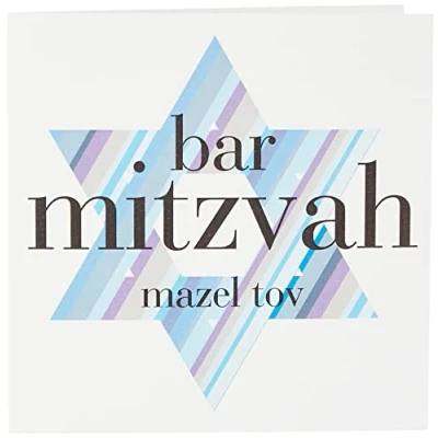 Image of Claire Giles Toast Big Blue Star of David Bar Mitzvah Card, 150mm x