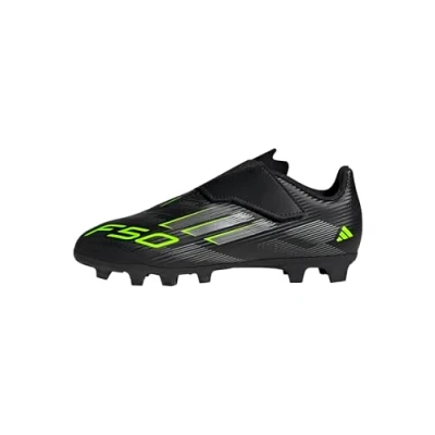 Image of adidas Performance F50 CLUB Unisex Moulded stud football boots core black/iron metalcoloured/lucid lemon for kids, Size: 12K shoes