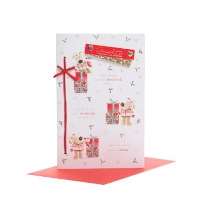 Image of Boofle Daughter With Love Embellished Christmas Greeting Card Cute Xmas Cards
