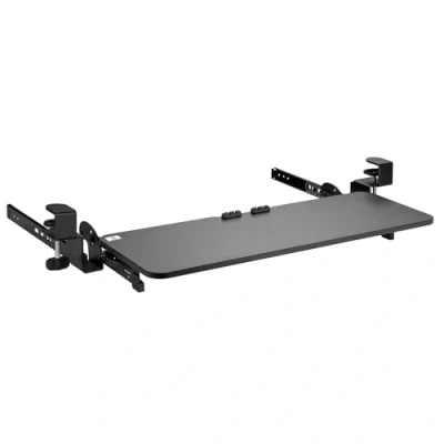 Image of Maclean MC 462 Adjustable Keyboard Drawer 67 x 24 cm for Under Desk Mounting with C Clamp Mount Computer Stand Maximum Load 5 kg Height Adjustment
