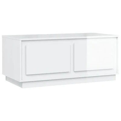 Image of vidaXL Coffee Table White High Gloss Easy to Clean Stylish and Durable Engineered Wood Functional Design Ample Storage Space Great for Living Room