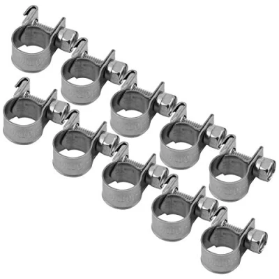 Image of Hose Clips Clamps Set 10Pcs Stainless Steel T Bolt Mini Fuel Line Pipe Clamp Clip Rustproof 6mm 20mm Optional Size(8 10Mm)