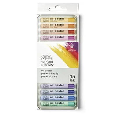 Image of Winsor &amp; Newton 1890001 Artist Oil Pastels, Easy Application and Blending, Vibrant Colours, Superior Lightfastness, 15 Colours