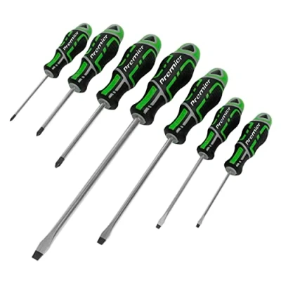 Image of Sealey Premier Screwdriver Set 7pc GripMAX® Hi Vis Green