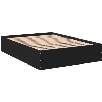 Image of vidaXL Bed Frame without Mattress Black 135x190 cm Double