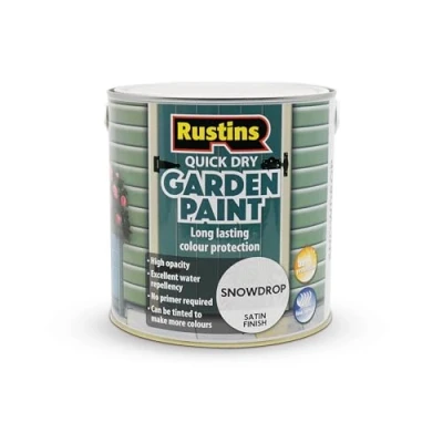 Image of RUSTINS GAPSN2500 Quick Dry Garden Paint Snowdrop 2.5L