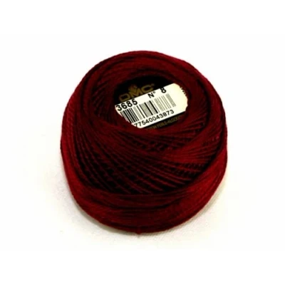 Image of DMC Cotton Perle Thread Size 8 3685 per 10 Gram Ball