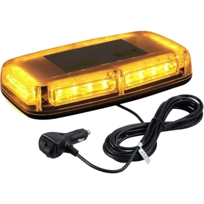 Image of PROZOR Magnetic Beacon Lights 24LEDs 7 Flash Modes Flashing Light IP65 Waterproof Amber Strobe Bar with Double Switch 5m/16.4ft Cable Emergency for Car Truck SUV Boat Vehicle