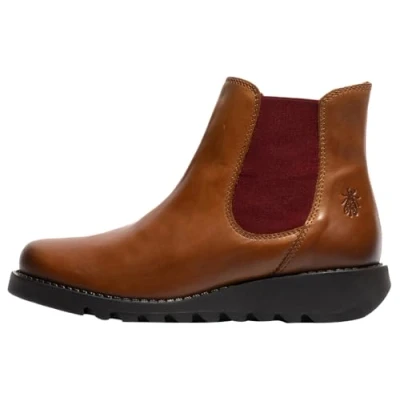 Image of Fly London Women&#039;s SALV195FLY Ankle Boot, MID. Brown (RED Elastic), 7 UK