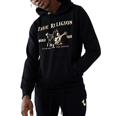Image of True Religion Men Hoodie Black/Gold 3X Large