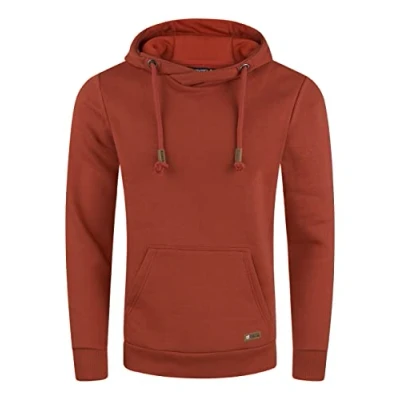 Image of riverso RIVJulian Men&#039;s Regular Fit Hoodie Pullover Cross Over Collar Red Blue Beige Black Green Grey S M L XL 2XL 3XL 4XL 5XL, Rusty Ochre (15401),