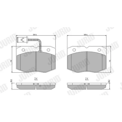 Image of 1906158 Brake pad set JURID 571416J incl. wear warning contact without accessories