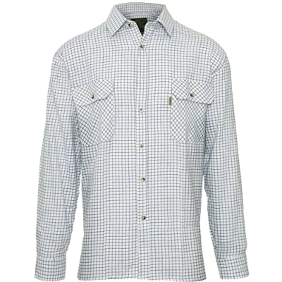 Image of Champion Tattersall Country Style Casual Long Sleeved Shirt Blue XL