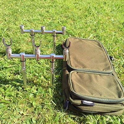 Image of NEW GOAL POST BUZZ BAR SET 20 30 CM BANK STICKS + 3 U RESTS CARP FISHING BAG